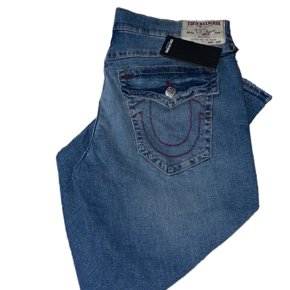 NWT True Religion Ricky Flap Frosted Light, Size 38x33